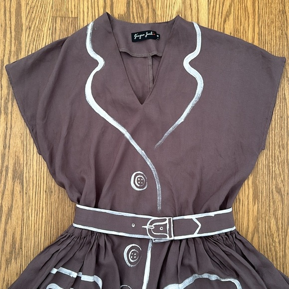 Ginger Jackie Tailor Vintage 50s New Look Pinup Dress Size 38/6 - Picture 5 of 12